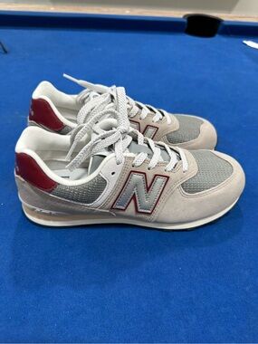 New Balance Light Gray & Burgundy Retro Runner